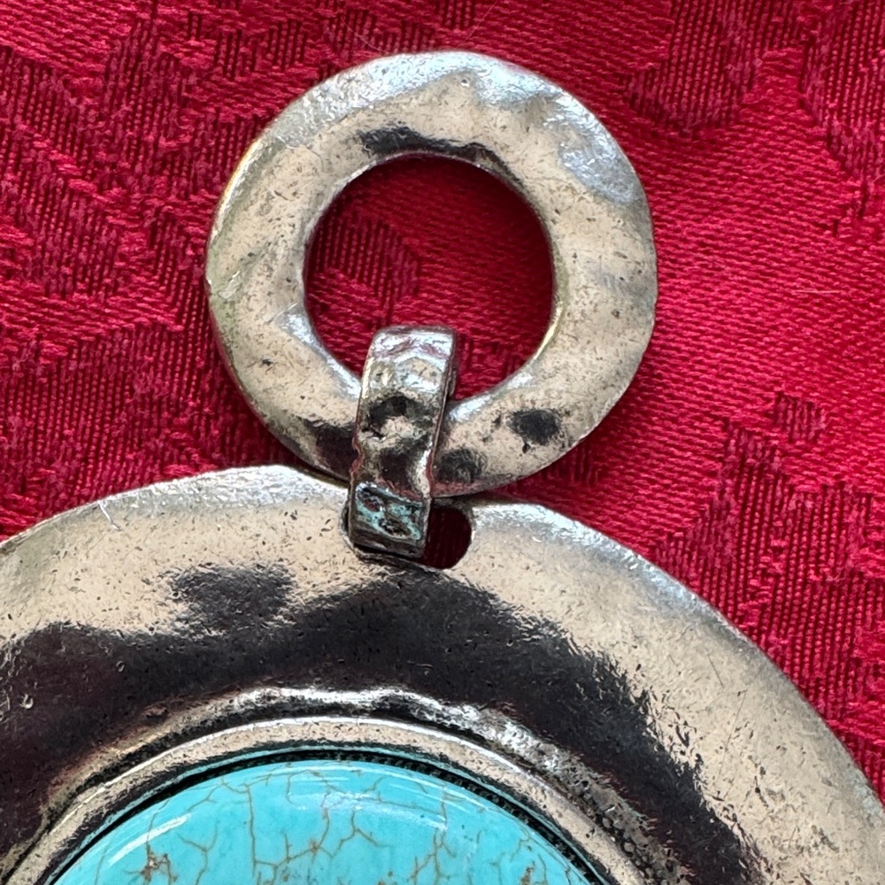 Large Native American Turquoise Statement Pendant… - image 3